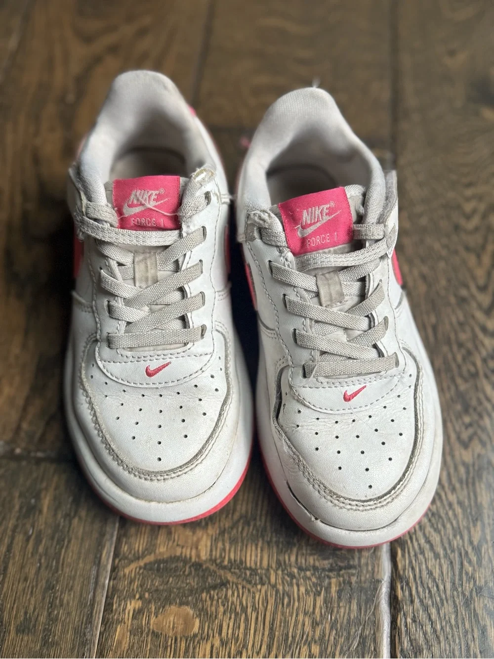Nike Kids White and Pink Sneakers